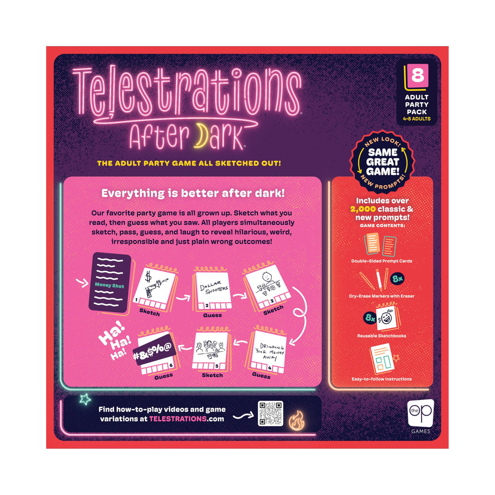  USAOPOLY Telestrations After Dark graphic doodles promise big laughs.