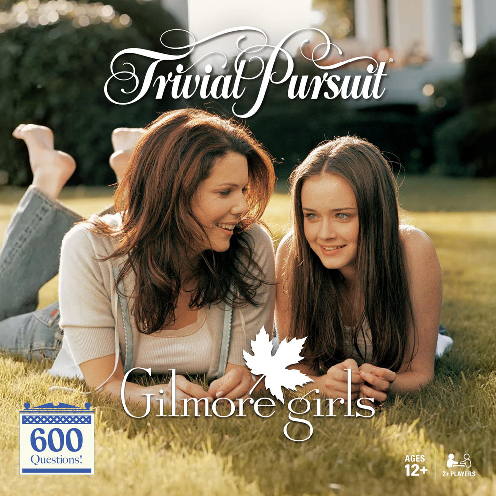 USAOPOLY Trivial Pursuit Gilmore Girls compact box for easy portability.