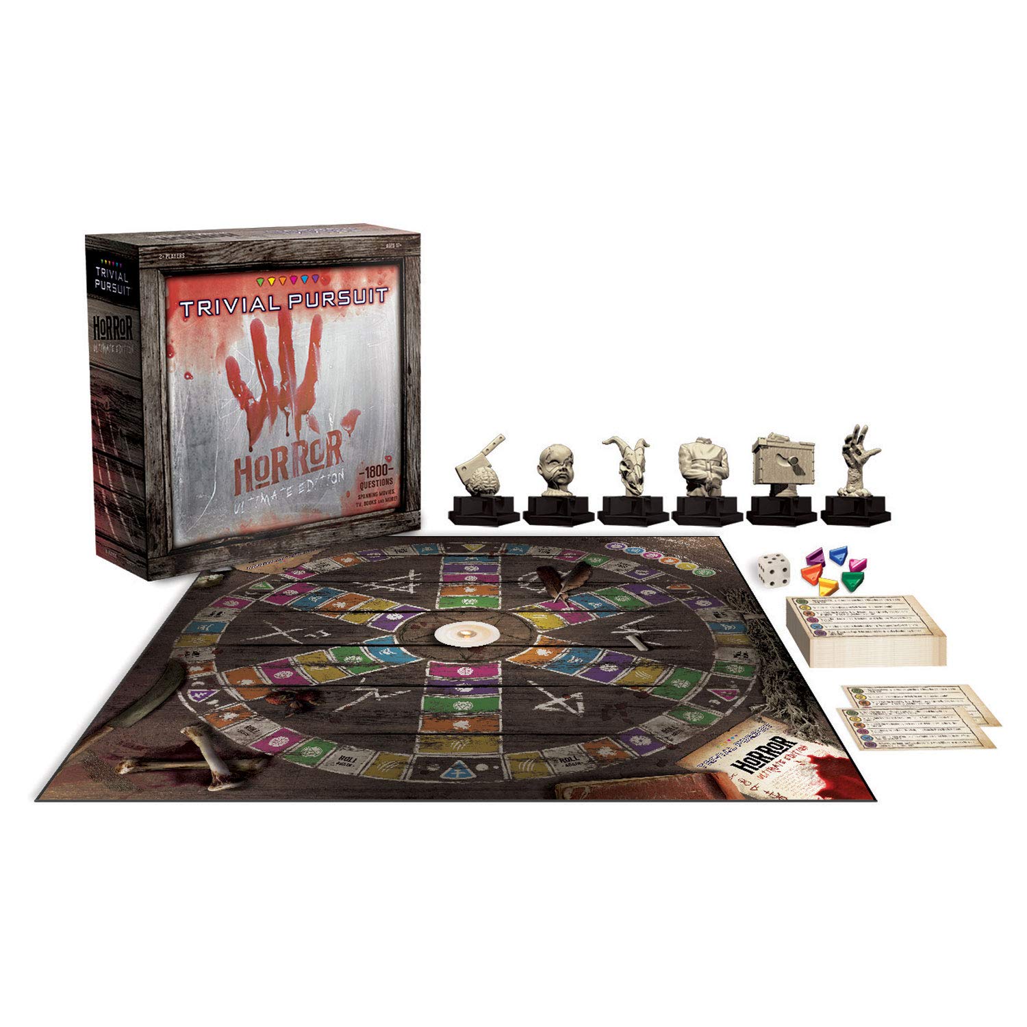 USAOPOLY Trivial Pursuit Horror Ultimate Edition cards with 1800 spooky questions