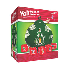 USAOPOLY Yahtzee Elf Edition dice cup ready for cozy family game night.