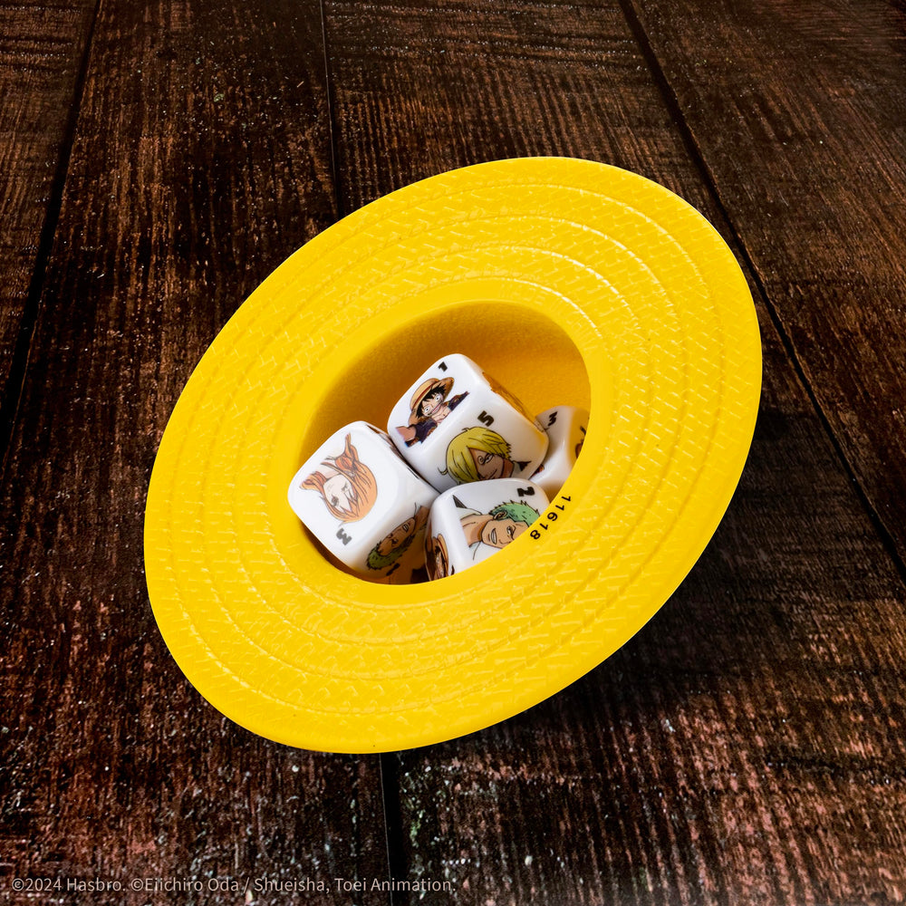 USAOPOLY Yahtzee straw hat cup close-up highlights premium collectible appeal.
