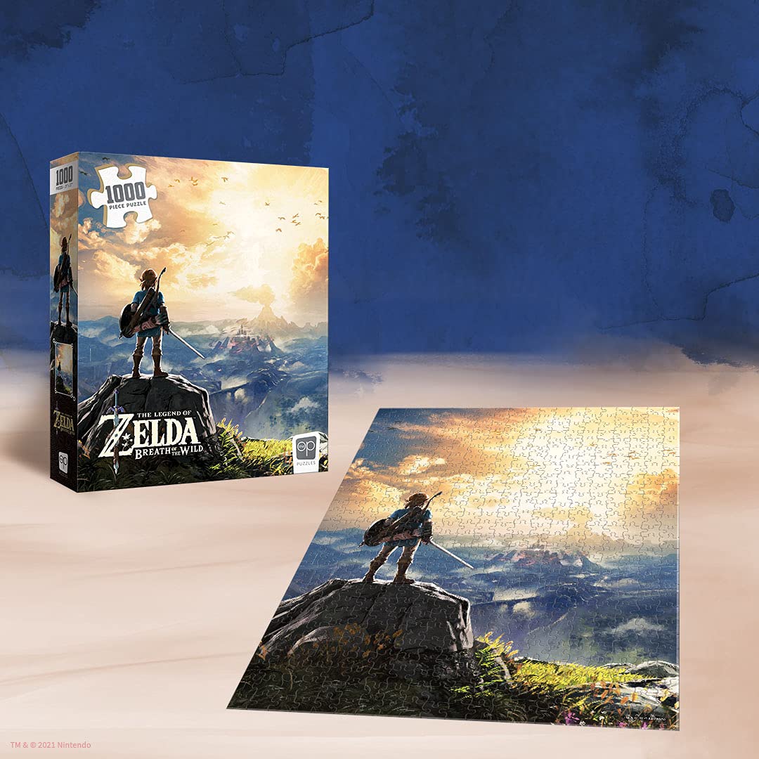 USAOPOLY Zelda Breath of the Wild bright cover art—full-color scene that inspires display after completion.
