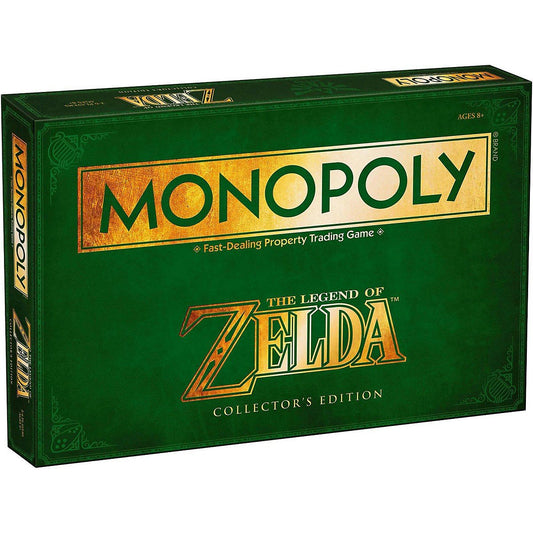 USAOPOLY Zelda Monopoly Collector Edition box, ideal for Zelda-themed game nights.