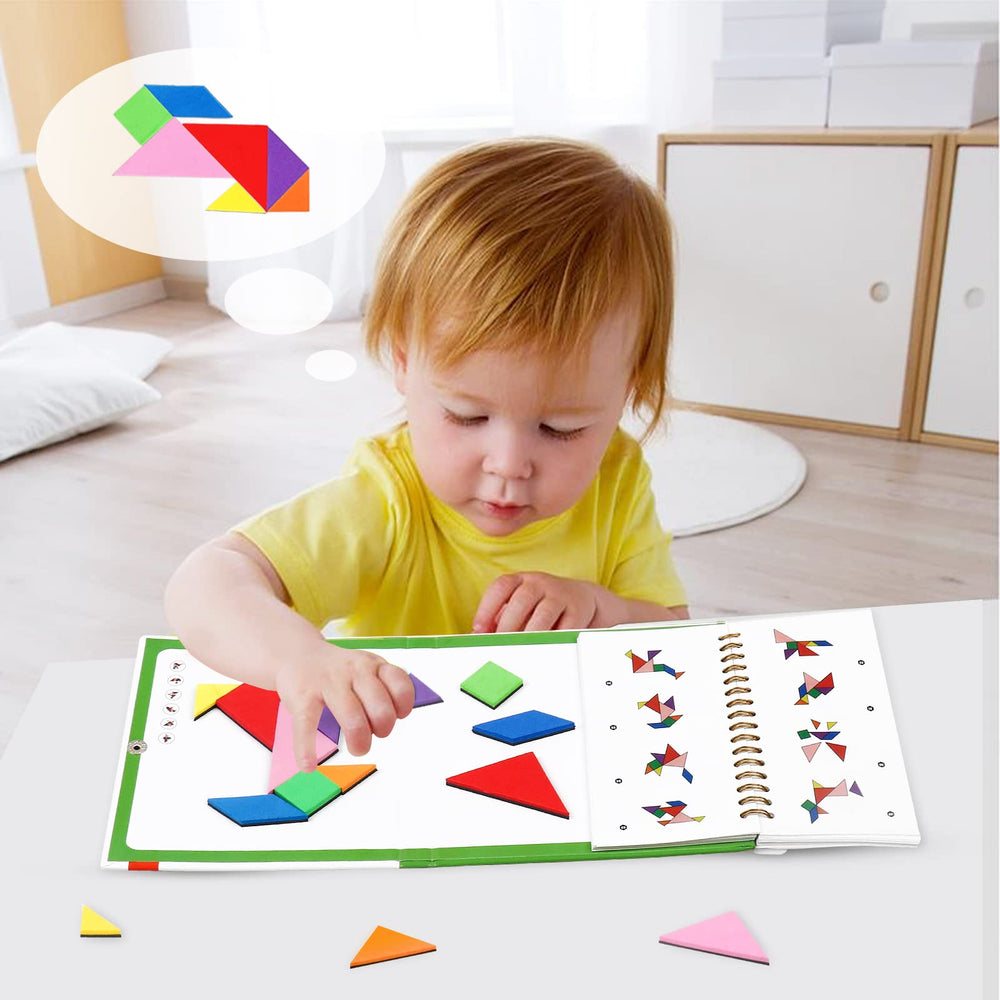 USATDD tangram with magnetic bottom design to prevent mess