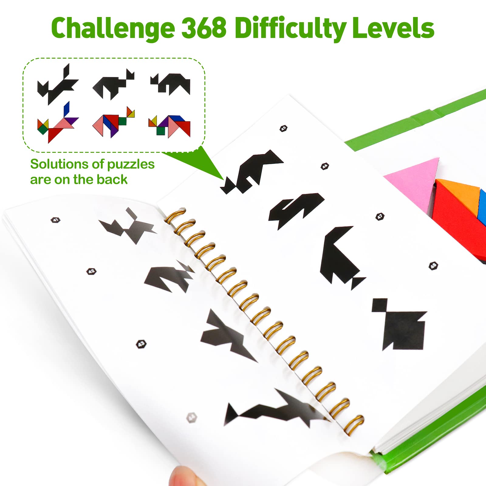 USATDD tangram book with 368 questions and answers for challenges