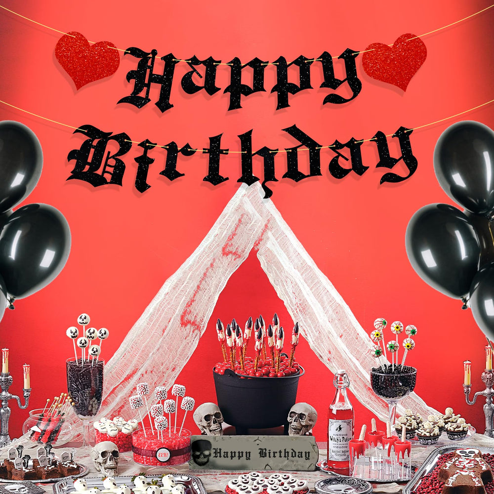 Ushinemi goth banner features two red hearts for a gothic accent.