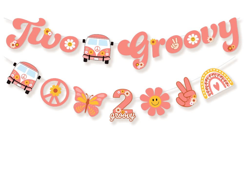 Ushinemi two groovy banner letters decorate a bright birthday backdrop for a playful kid party.