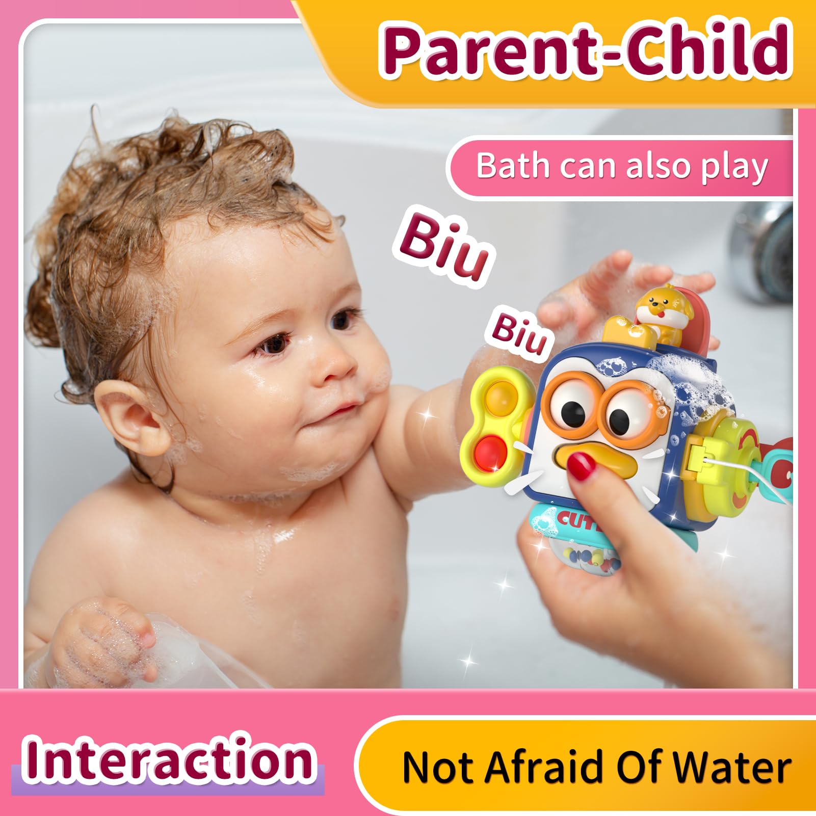 Usrela busy cube with buttons and switches promotes fine motor skills