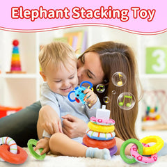 Usrela stretchy silicone rope toy encourages tactile exploration and motor skills.