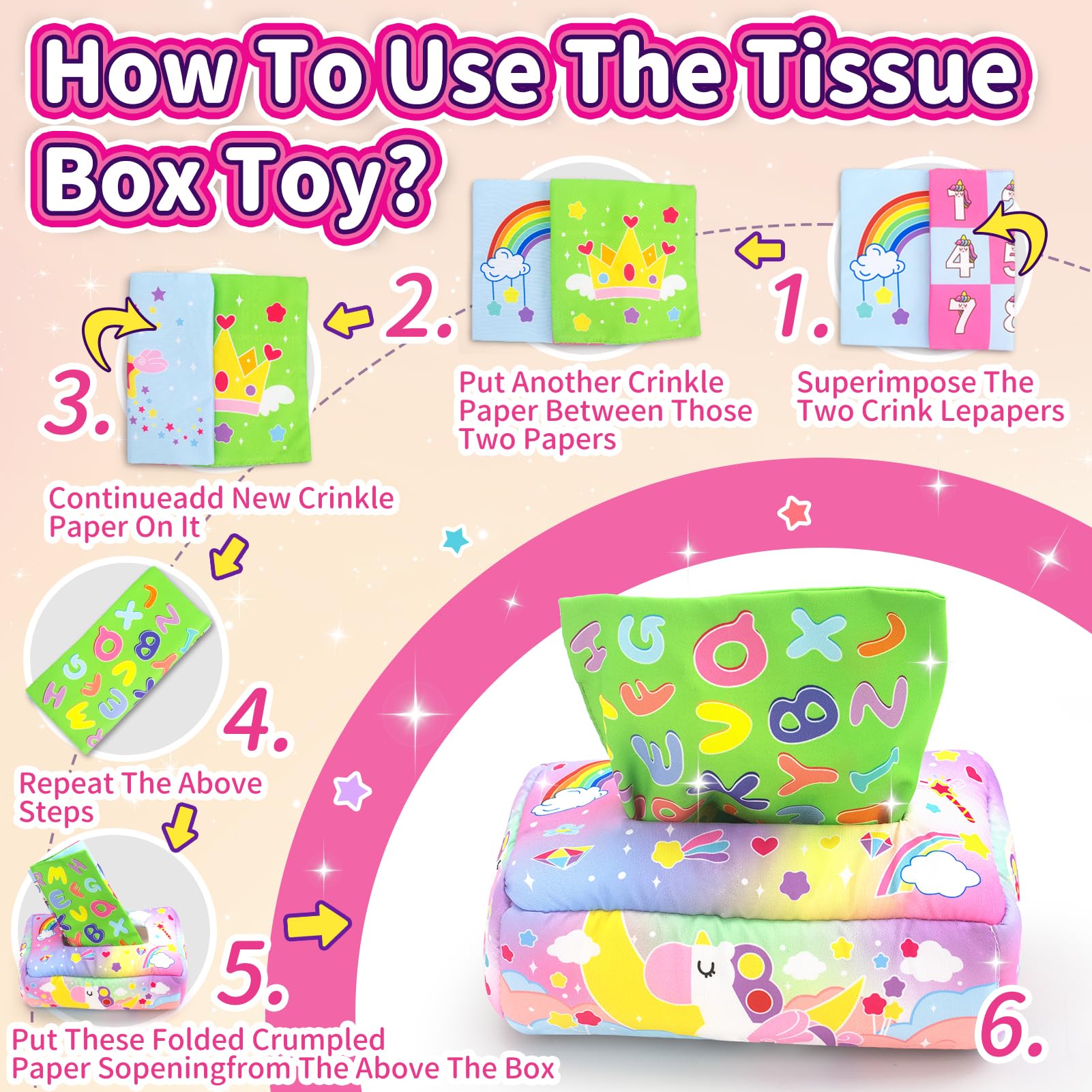usrela tissue box toy colorful silk scarves aid color recognition