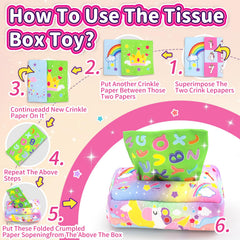 usrela tissue box toy colorful silk scarves aid color recognition