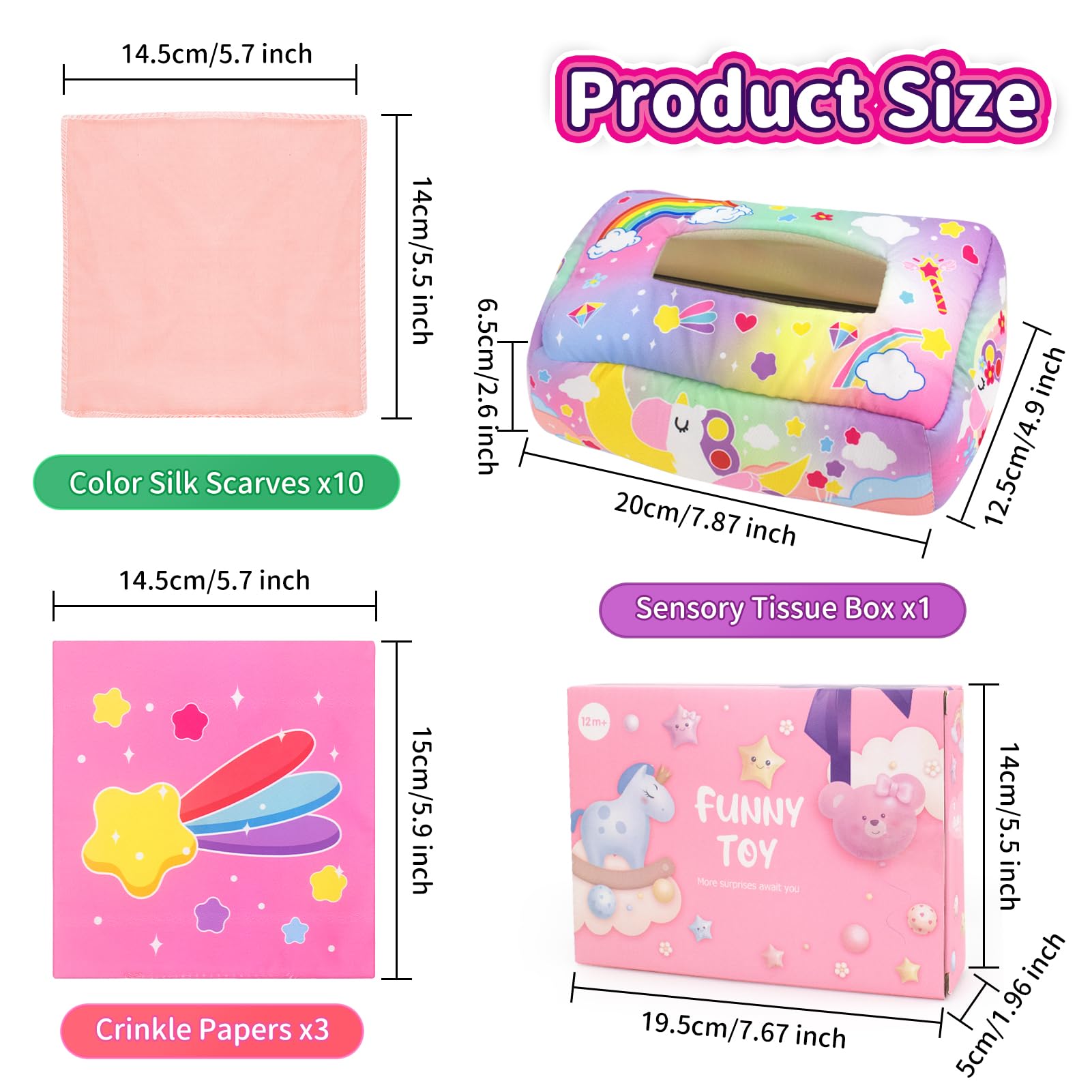 usrela tissue box toy unicorn theme offers charming visuals for engagement