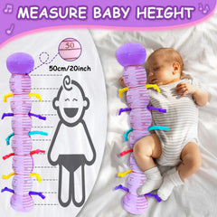 Ussybaby Caterpillar-Purple crinkle texture highlights auditory curiosity during tummy time.