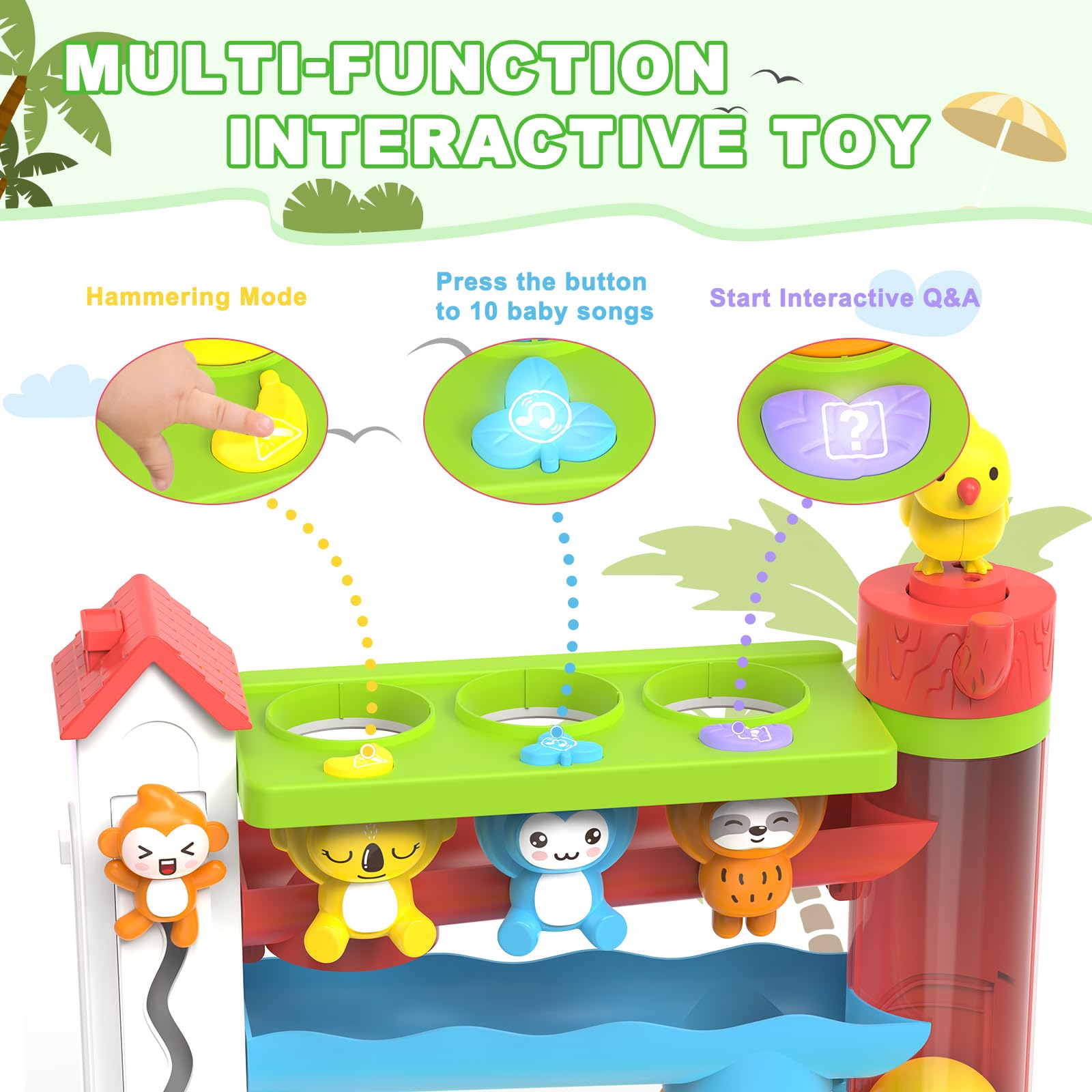 Ussybaby forest characters spark curiosity with lights and sounds during playtime