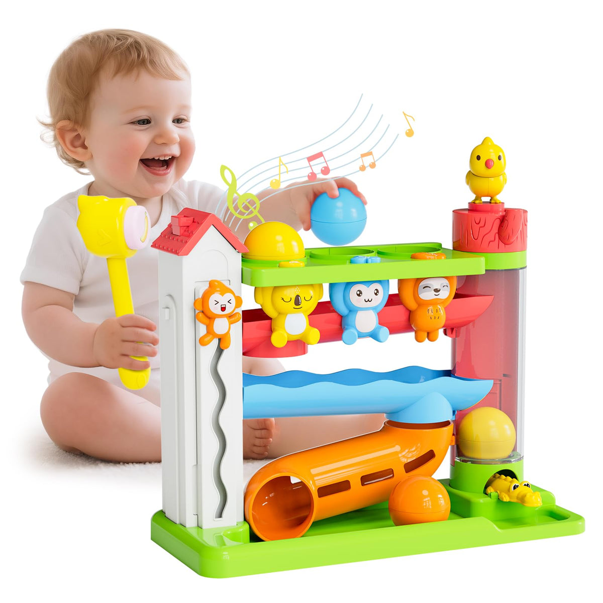 Ussybaby forest-track musical toy scene with lights enhances visual tracking and play