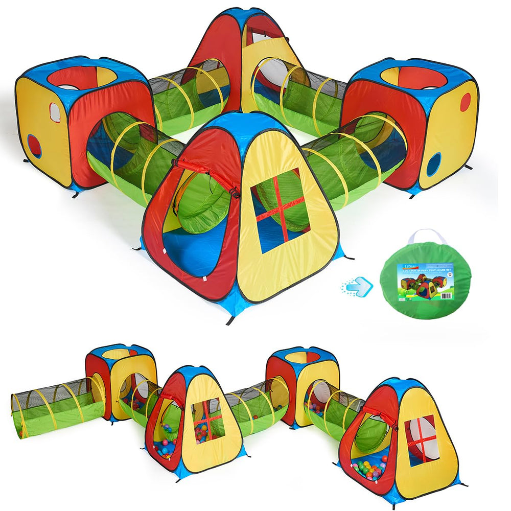 UTEX 8-in-1 pop-up play tent with easy setup for indoor play