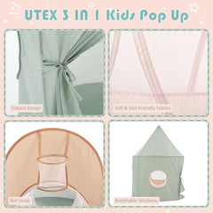 UTEX Kids Play Tent entrance view highlights easy entry for little explorers.