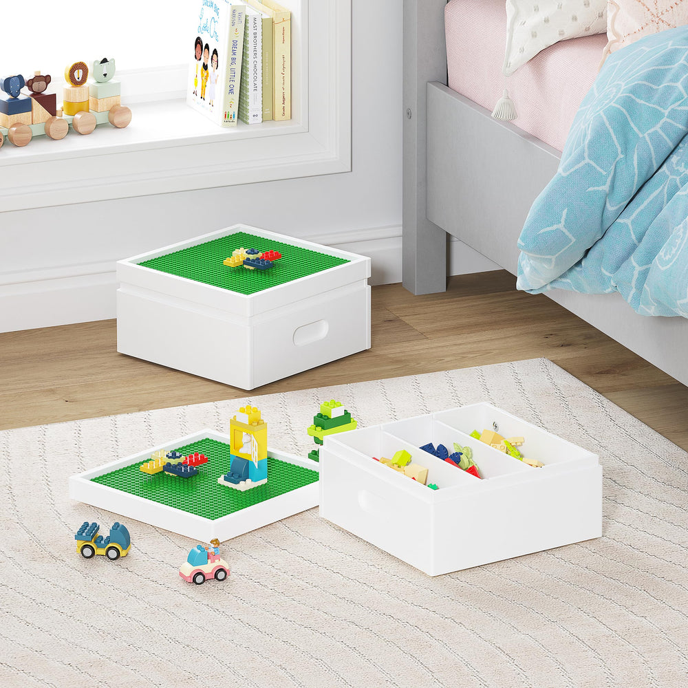 Baseplate lid doubles as a building surface for creativity