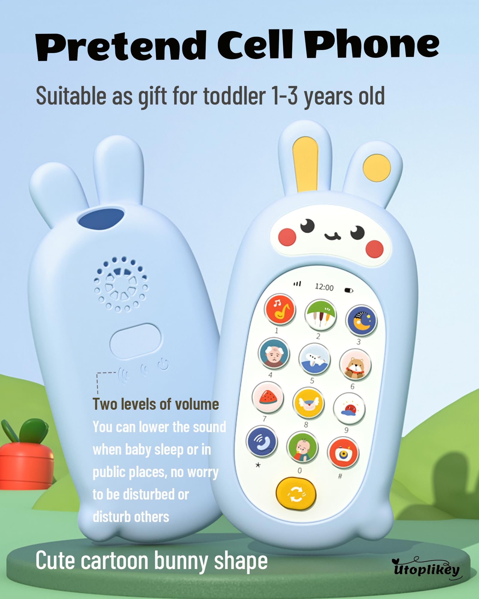 UTOPLIKEY compact design fits in diaper bag for on-the-go learning