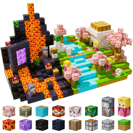 Uucoco forest castle set overview for imaginative world-building with magnetic blocks