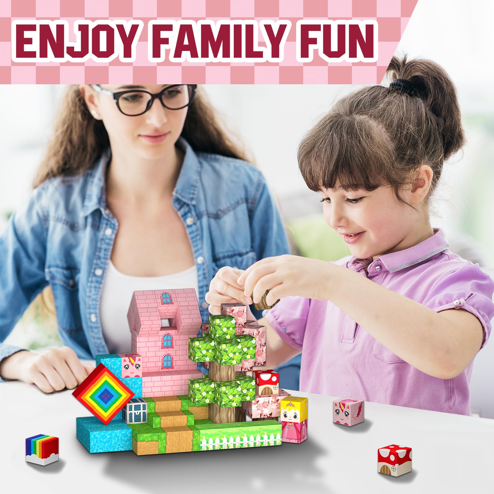 Uucoco magnetic blocks ideal gift for ages 3 and up.