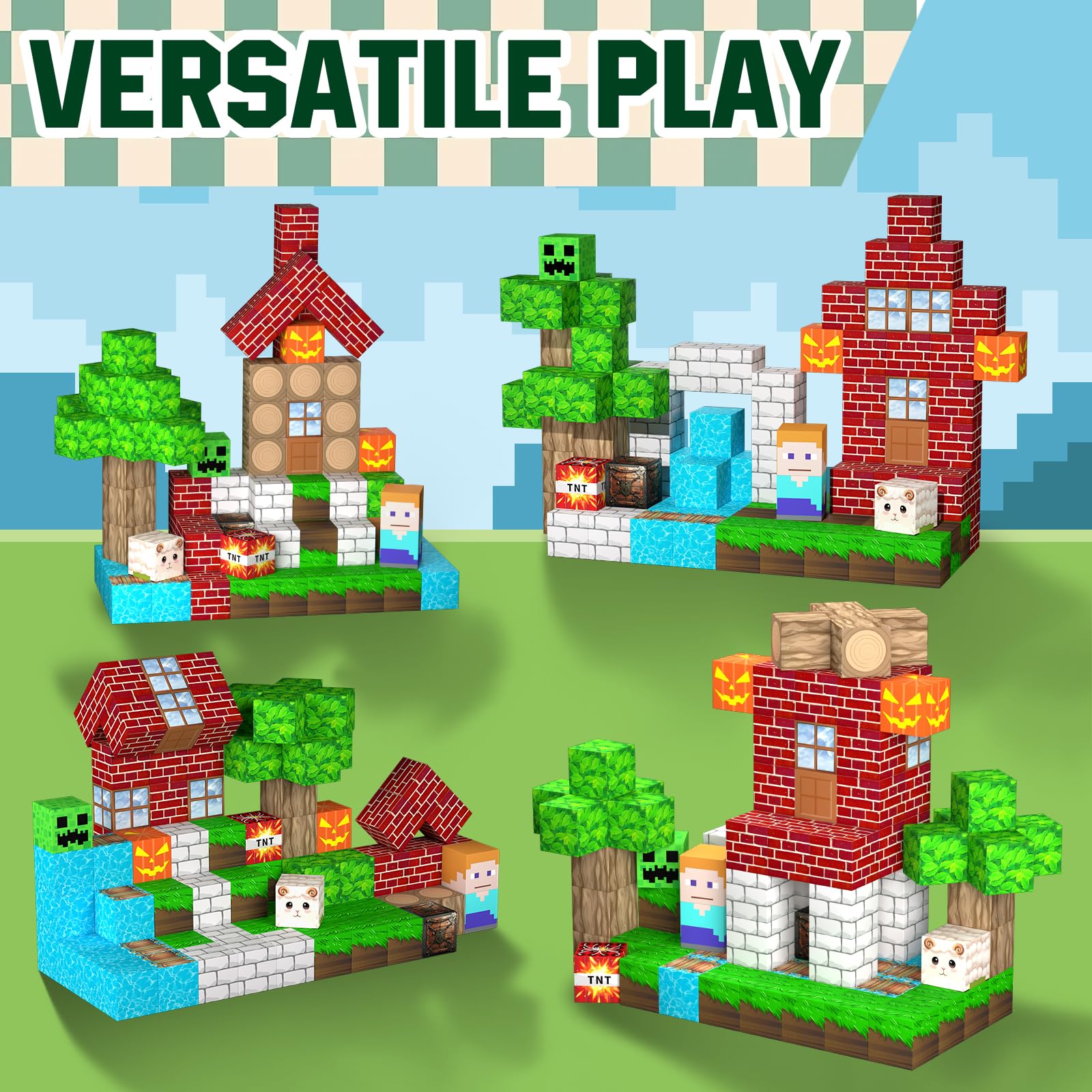 Uucoco safe durable magnetic blocks with smooth edges for worry-free play