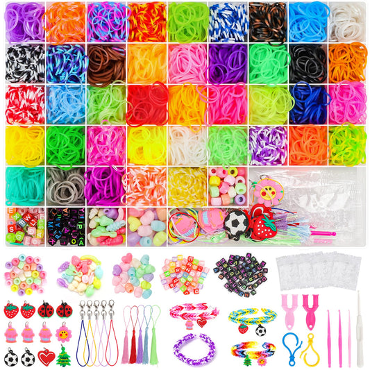 UUEMB 6000+ rubber band bracelet kit storage box keeps colors organized for easy crafting.