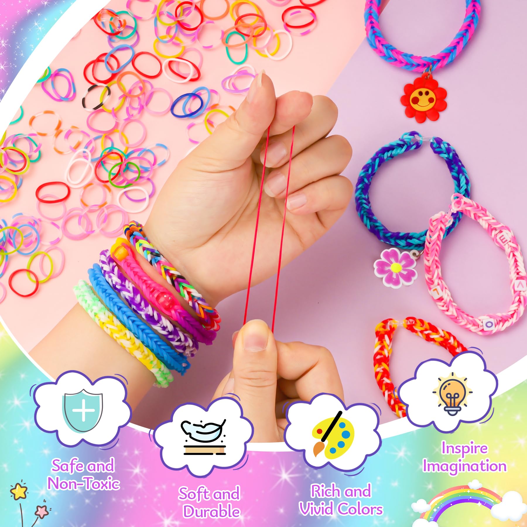 UUEMB crochet hooks and clasps for sturdy bracelet making.