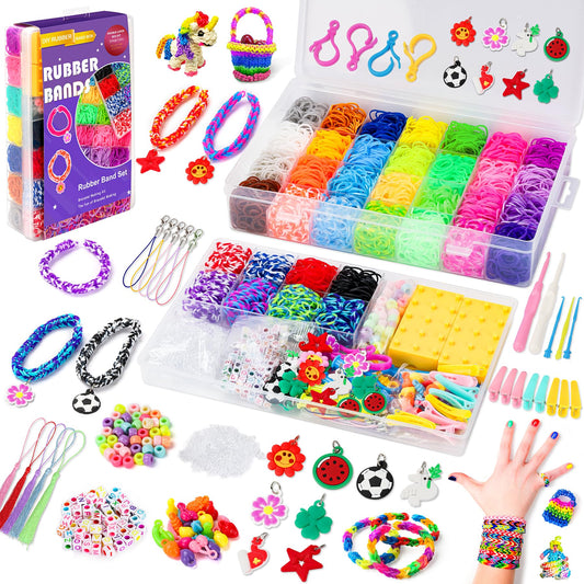 UUEMB rubber band kit with colorful spools for quick bracelet projects.