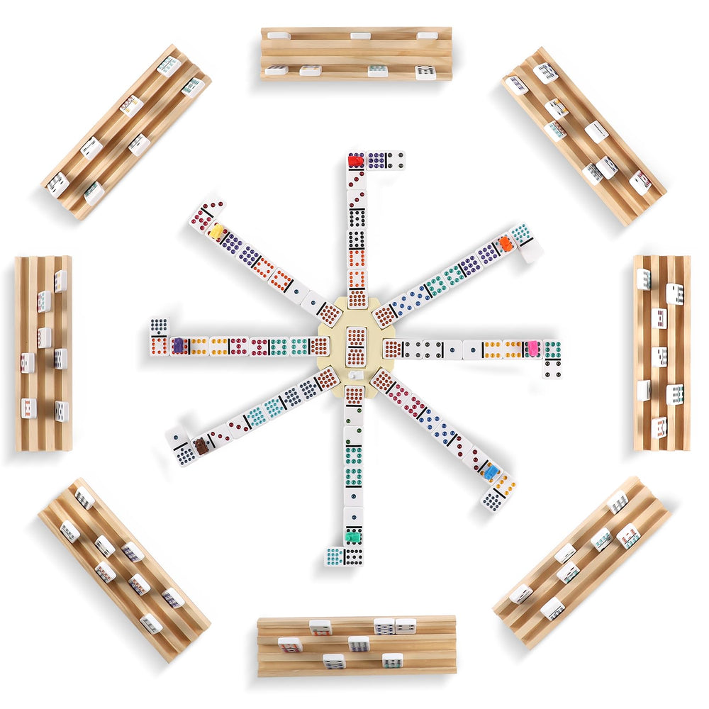 uvcany double-15 colored domino tiles – vibrant colors improve readability for all ages