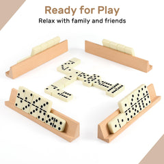 UVCANY double six domino tiles close-up showing durable painted dots for long lasting play.