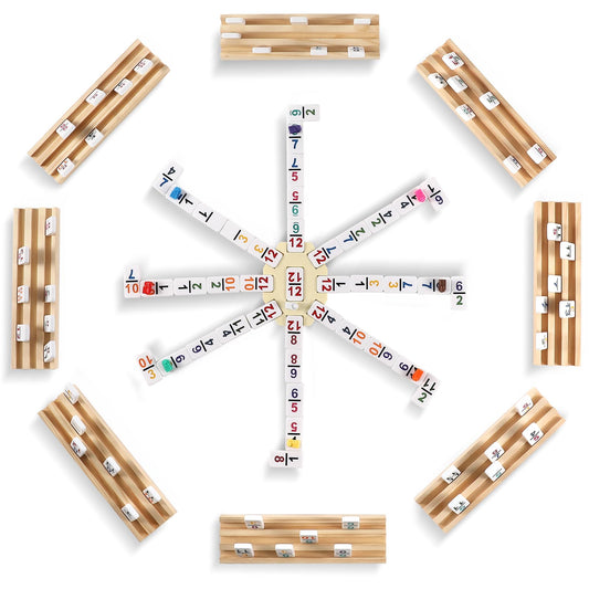 uvcany eight wooden trays hold dominos neatly for quick setup