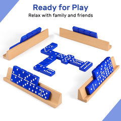 uvcany Jumbo Dominos four beech racks provide sturdy tile storage.