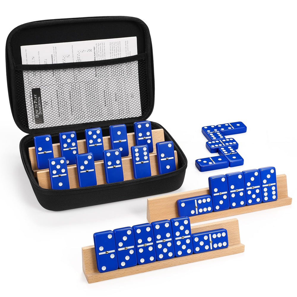 uvcany Jumbo Dominos Set for adults with four racks and case, ready for game night.