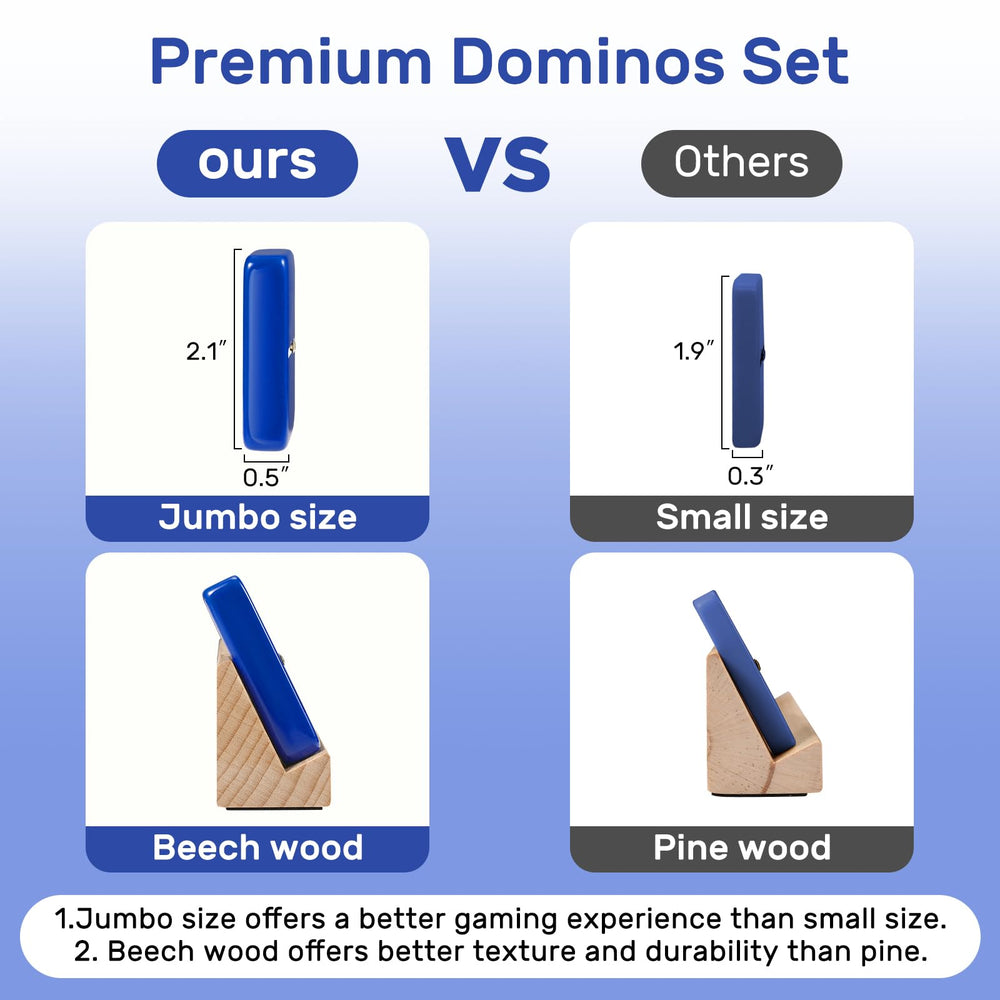 uvcany Jumbo Dominos tiles with durable dots for vibrant gameplay.