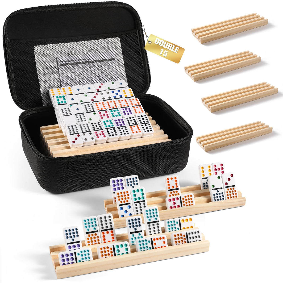 uvcany Mexican Train Dominoes Set Case – portable travel storage for family play