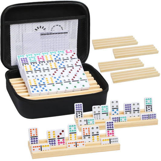 uvcany Mexican Train Dominoes set with 91 tiles for family game nights