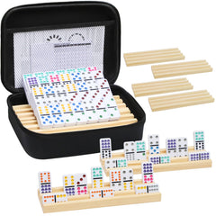 uvcany Mexican Train Dominoes set with 91 tiles for family game nights
