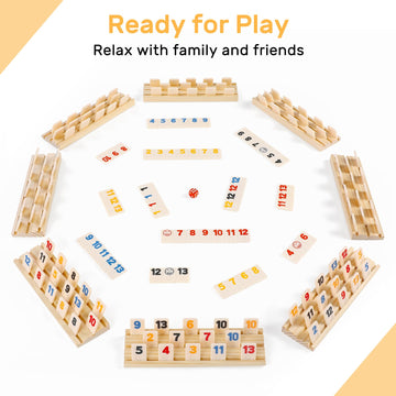 uvcany Rummy Cube eight wooden racks provide a stable, non-slip surface.