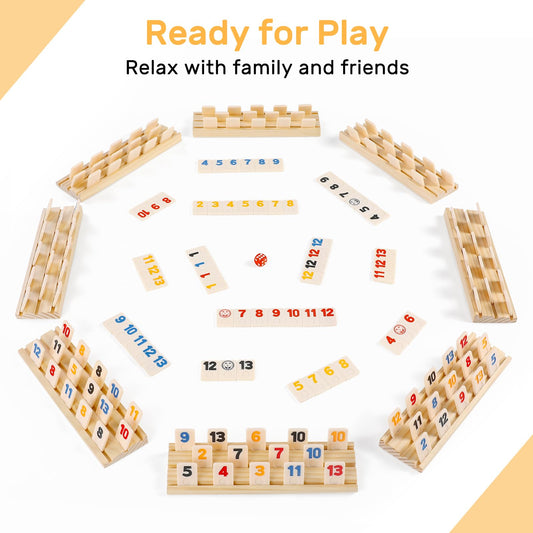 uvcany Rummy Cube eight wooden racks provide a stable, non-slip surface.