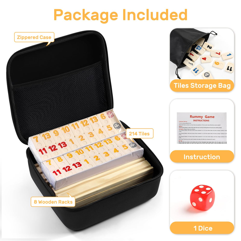 uvcany Rummy Cube zippered case keeps all components organized for travel.
