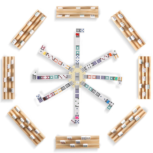 uvcany wooden trays hold dominoes securely for quick setup