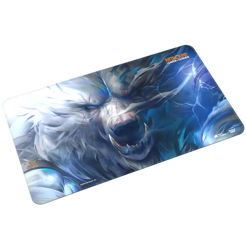 Retail-ready Riftbound Origins Volibear playmat boxed for display