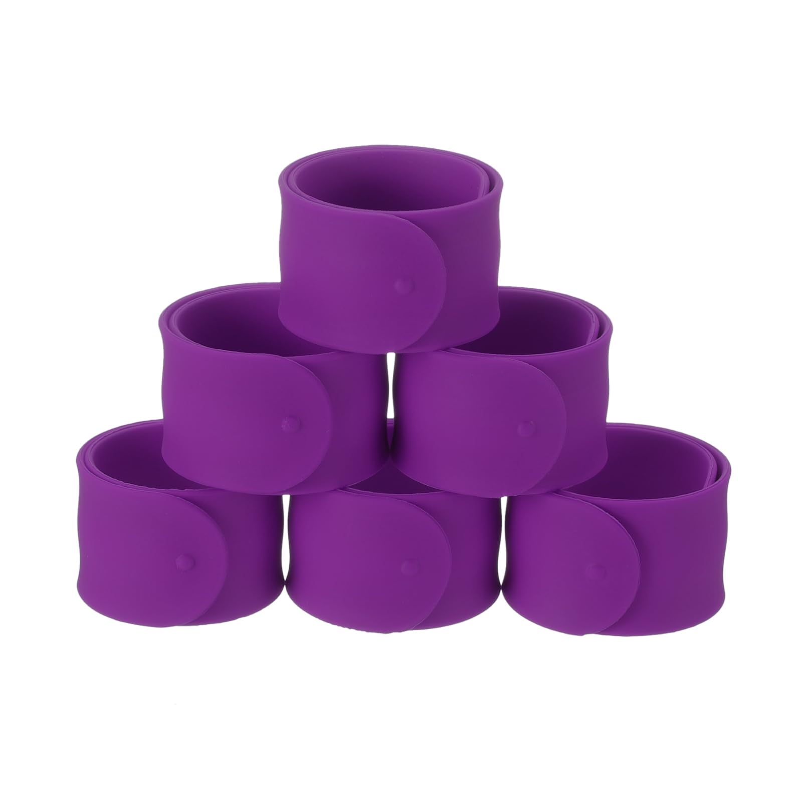 uxcell silicone slap bracelet purple on wrist showing easy snap for classroom crafts