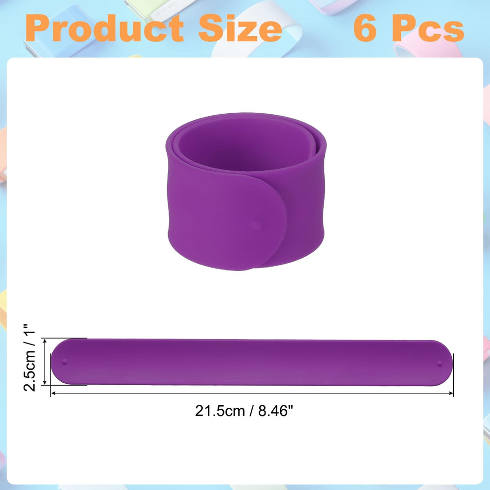 uxcell silicone slap bracelet purple close-up demonstrates durable core for long-lasting wear