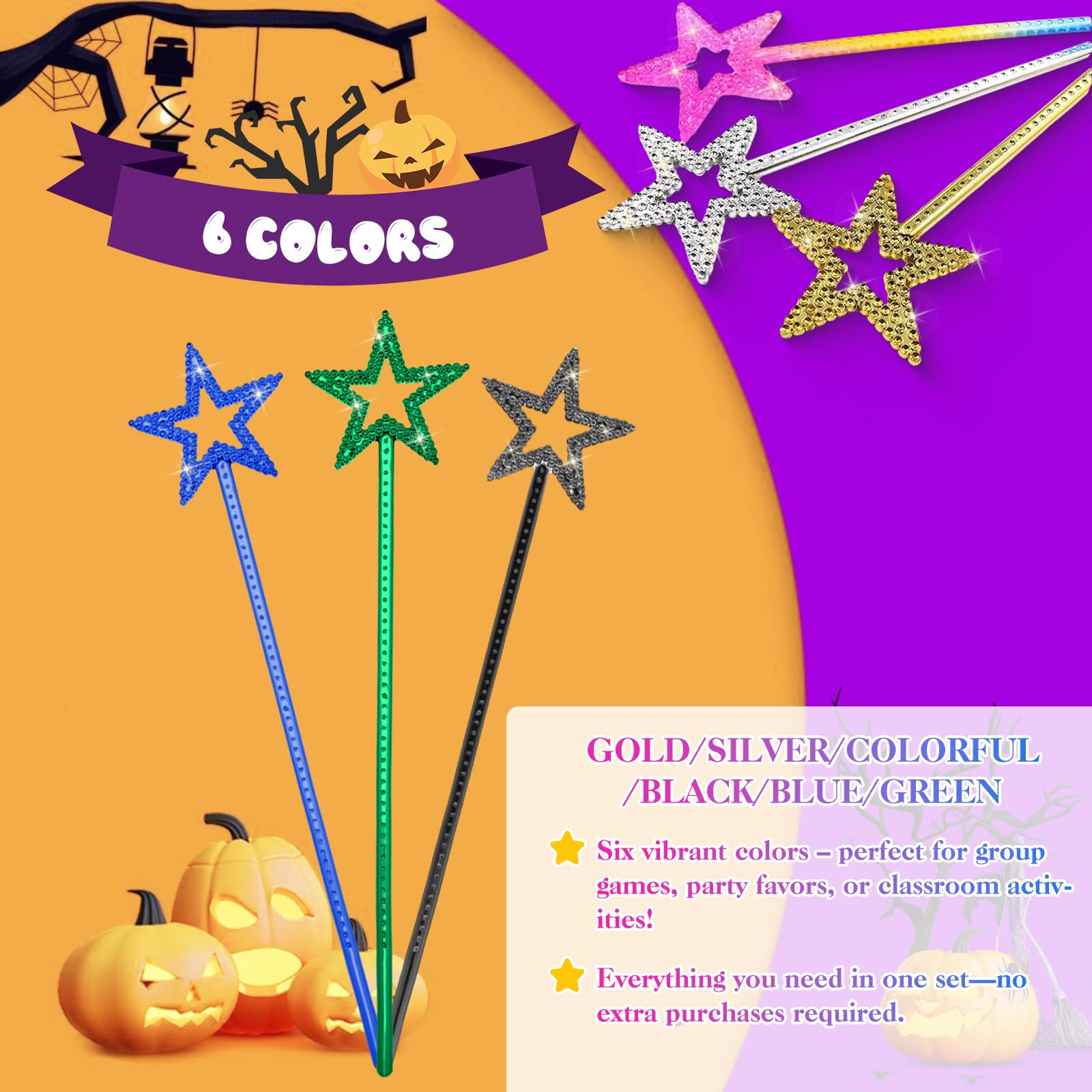 UYUOO black star wand for cosplay and dramatic play.