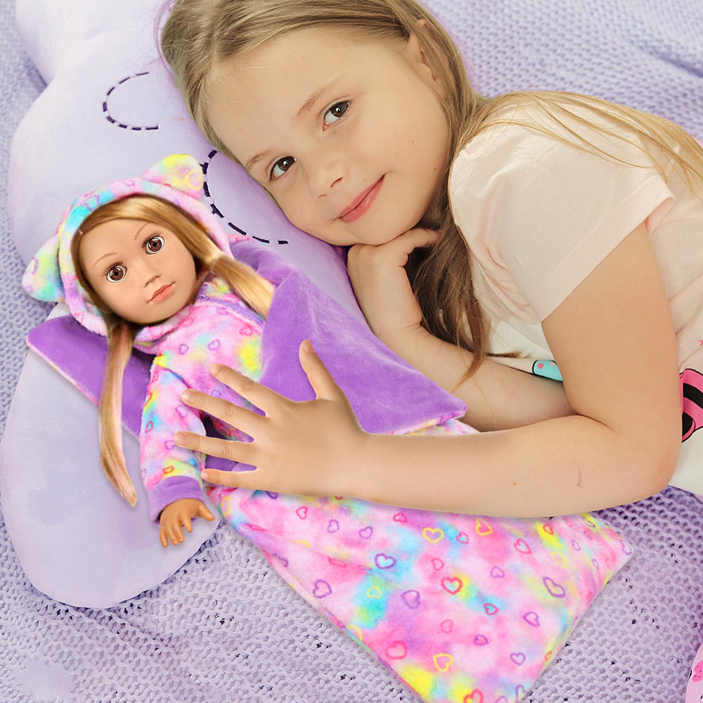 UZIDBTO sleepover outfit set for 18-inch dolls, easy to mix and match