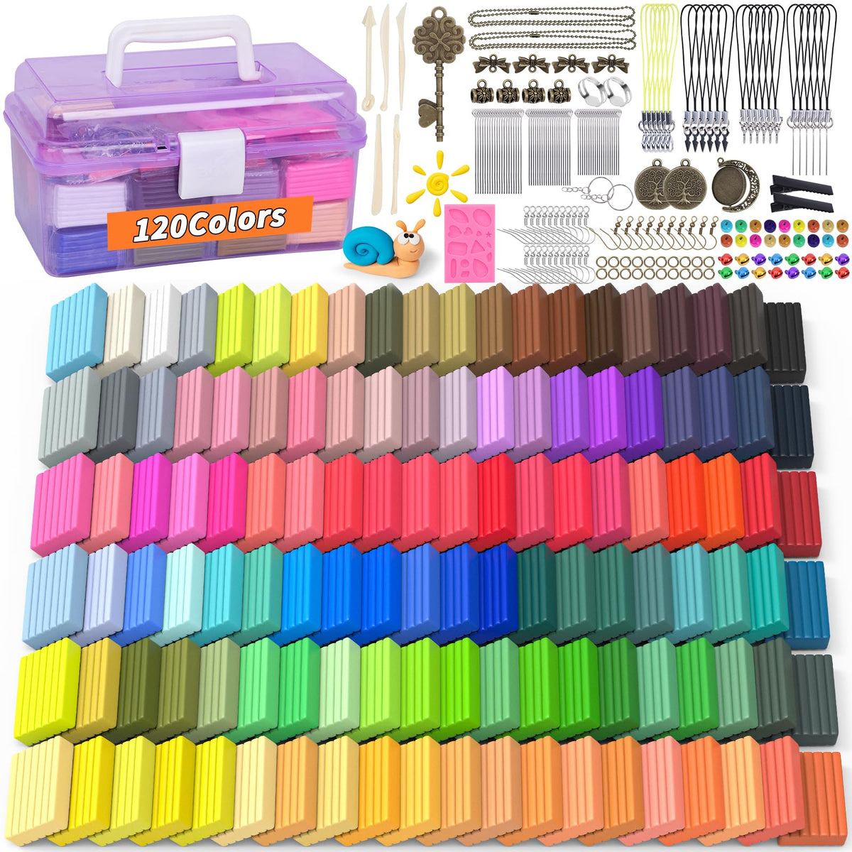 UZLU polymer clay kit color blocks for beginners to explore color mixing.