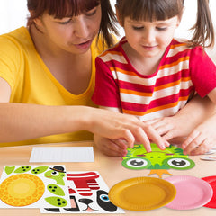 V-Opitos animal paper plate craft cow supports social play in classroom activities.