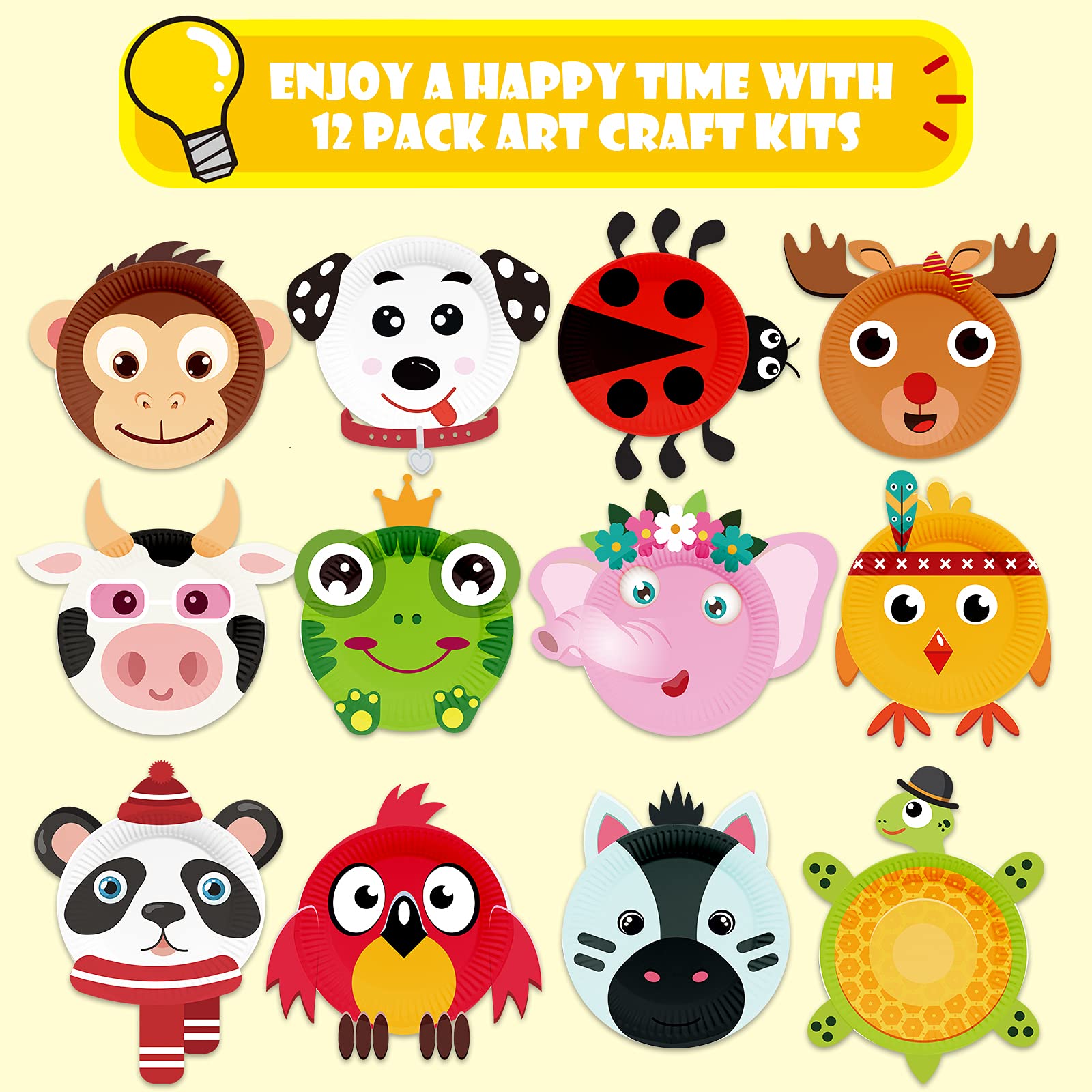 V-Opitos animal paper plate craft dog design inspires playful learning and concentration.